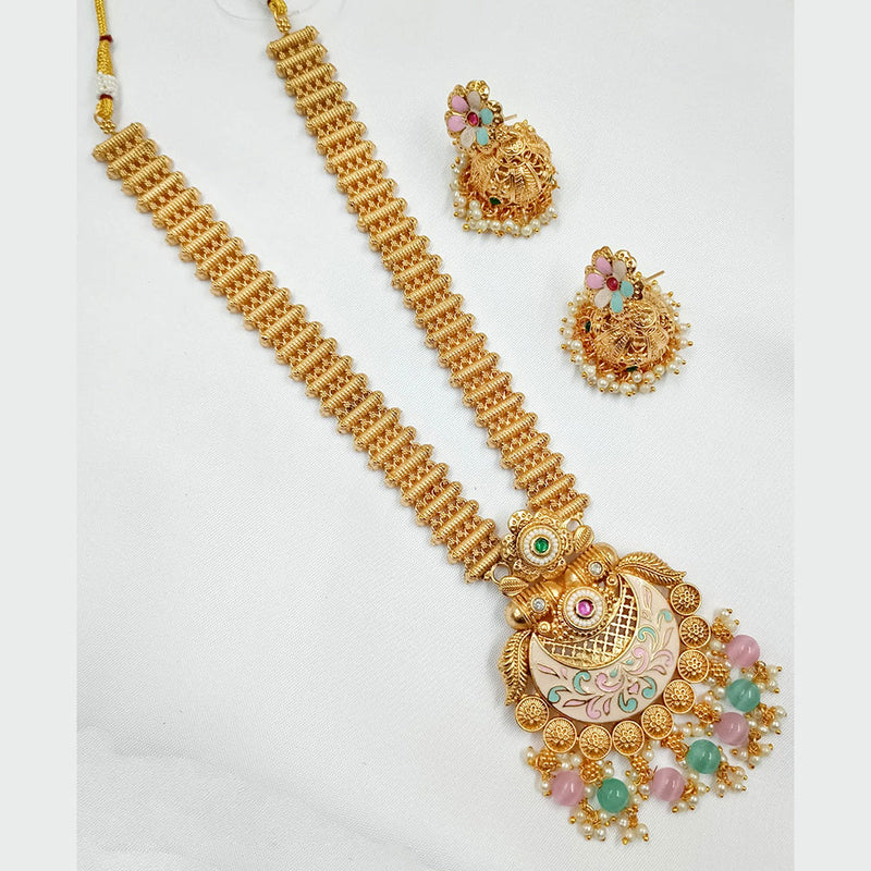 Padmawati Bangles Copper Gold Pota Stone Necklace Set