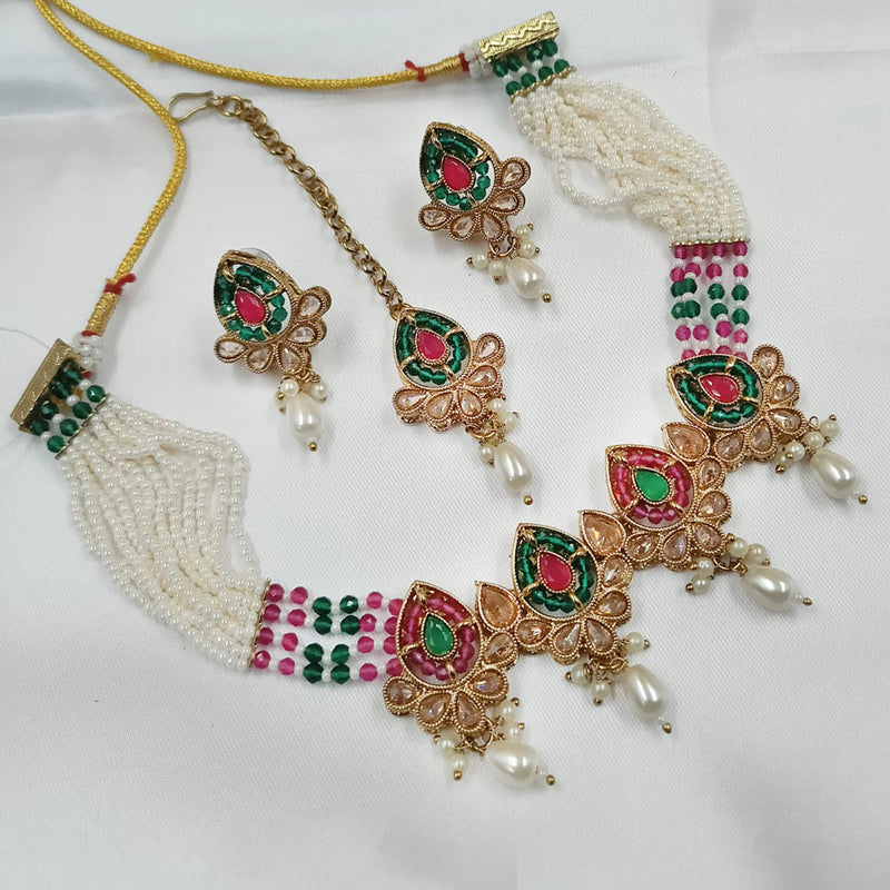 Padmawati Bangles Mehndi Polish Crystal Choker Necklace Set