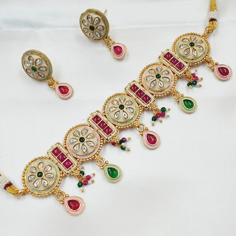 Padmawati Bangles Copper Gold Meenakari Necklace Set