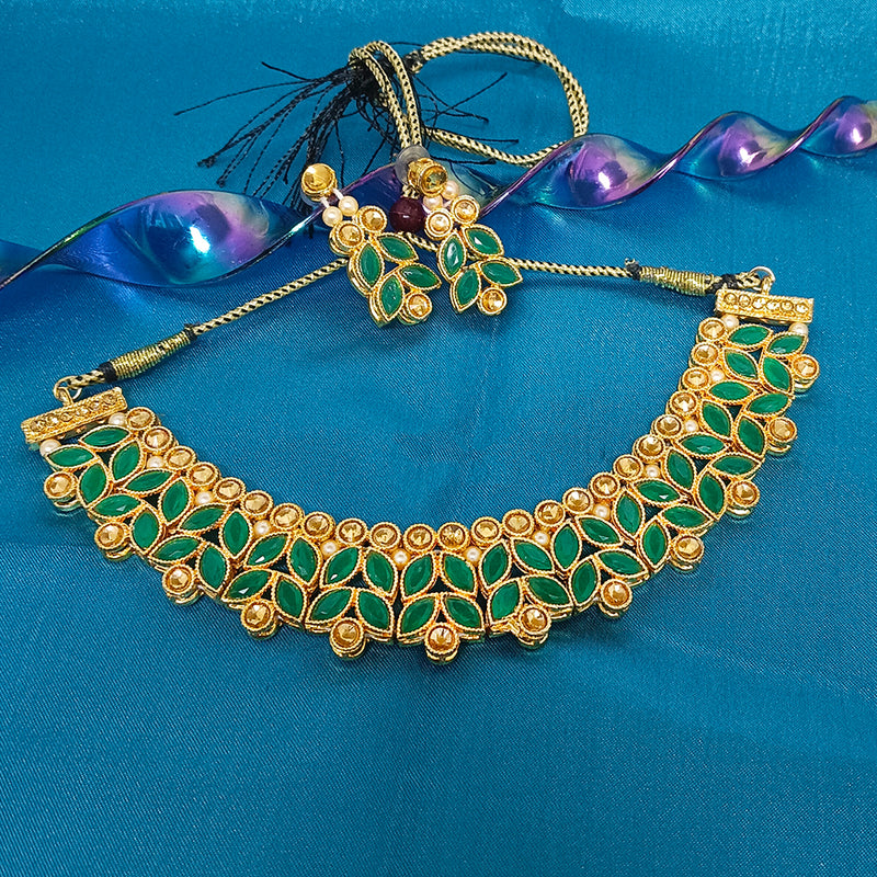 Midas Touch Kundan Stone Gold Plated Necklace Set