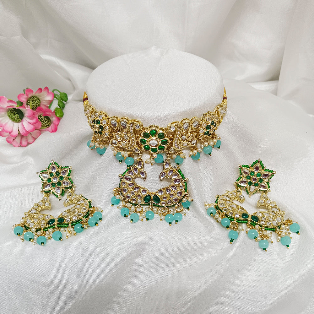 Midas Touch Kundan Stone Gold Plated Necklace Set