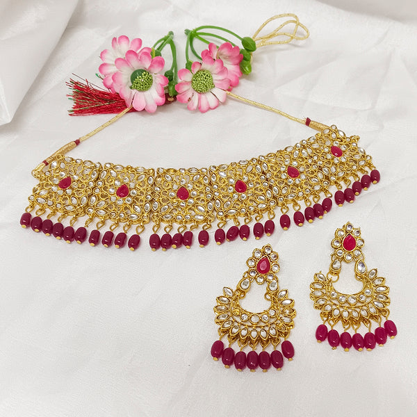 Midas Touch Kundan Stone Gold Plated Necklace Set