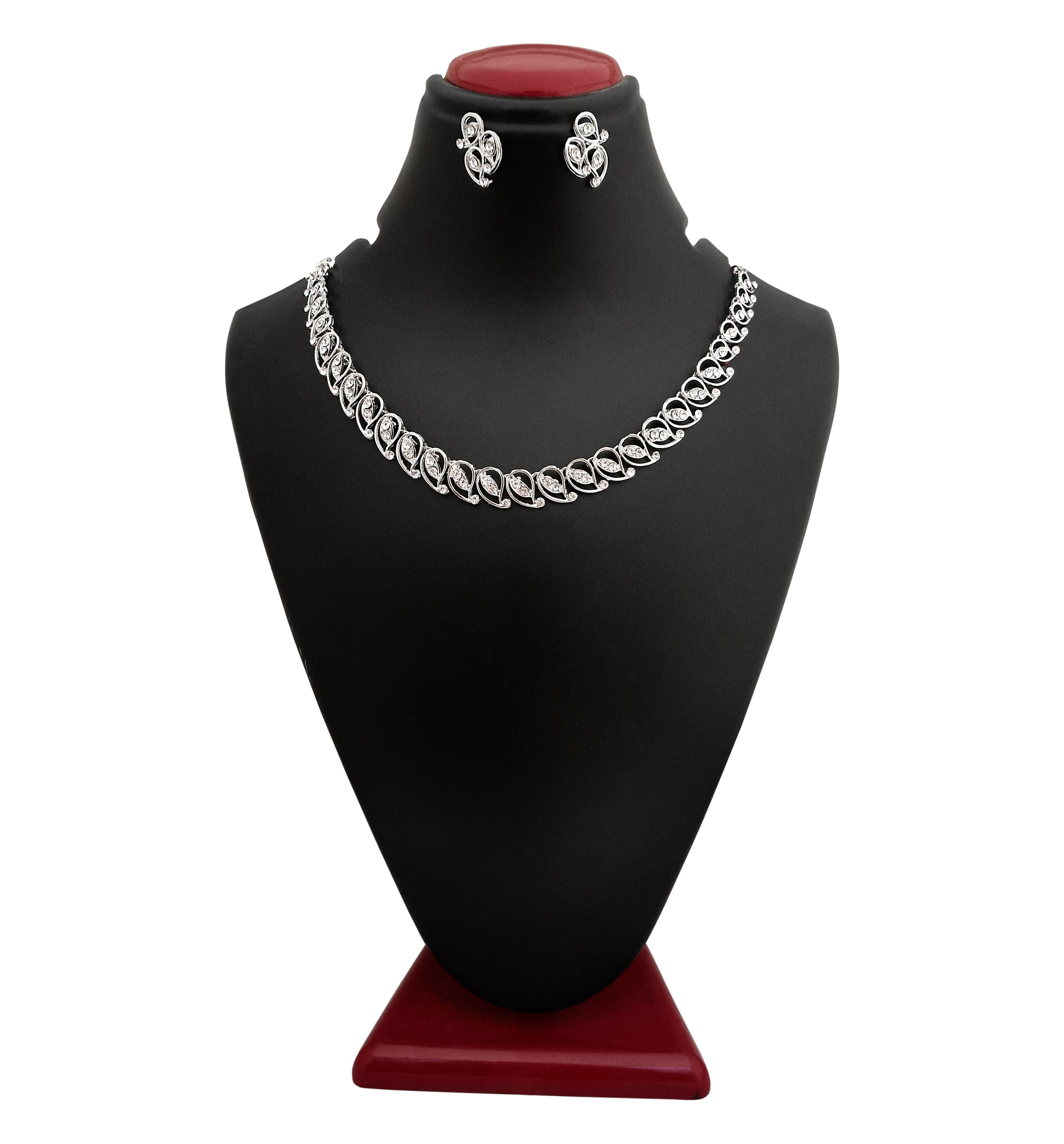 Midas Touch Austrian Stone Silver Plated Necklace Set