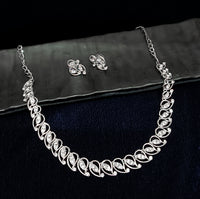 Midas Touch Austrian Stone Silver Plated Necklace Set