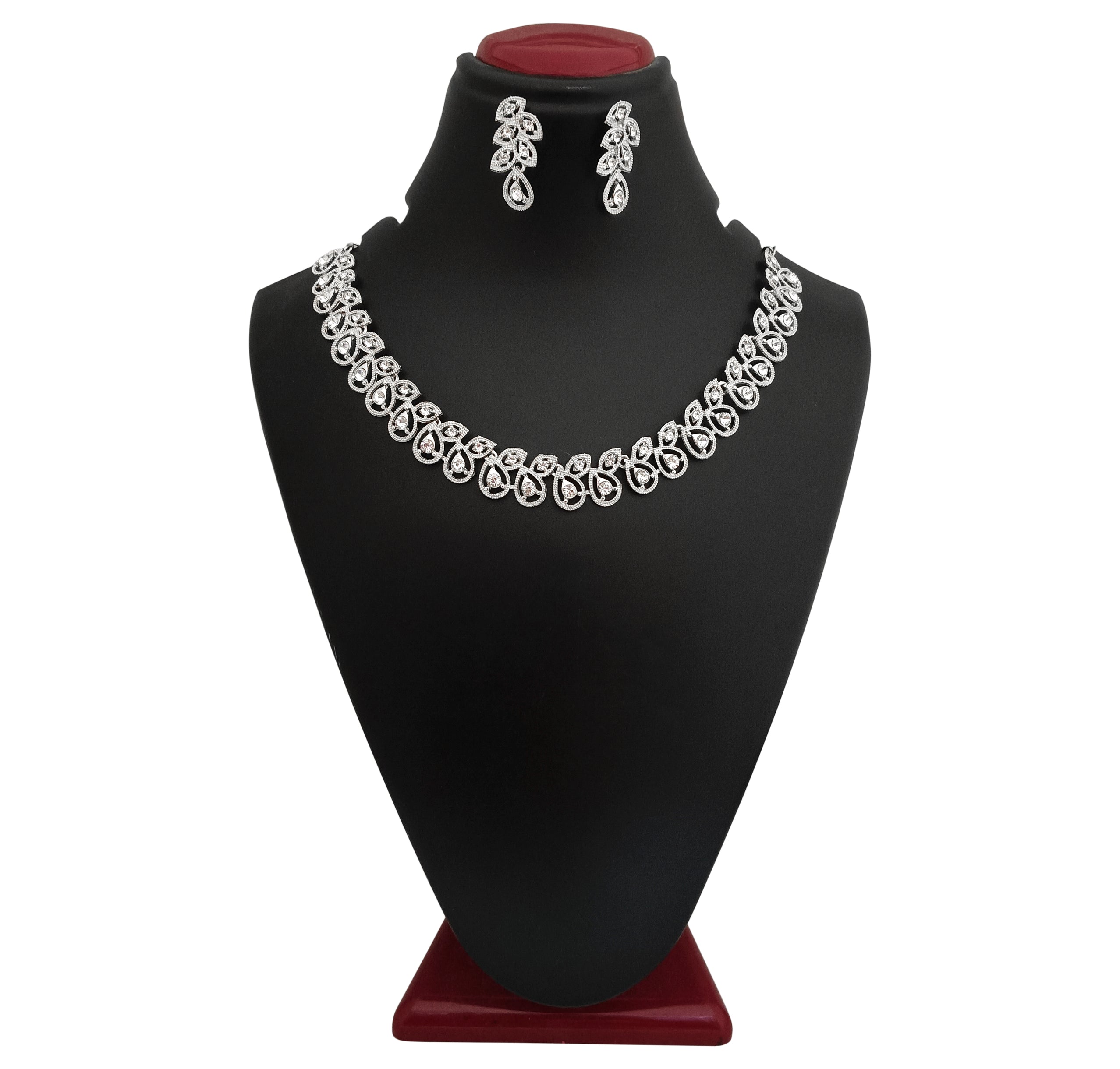 Midas Touch Austrian Stone Silver Plated Necklace Set