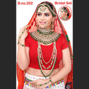 Neetu Art Gold Plated Green Stone And Kundan Bridal Jewellery Set for Women