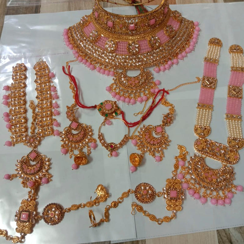 Neetu Art Gold Plated Kundan Bridal Jewellery Set for Women