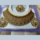 Neetu Art Gold Plated Kundan Stone Choker Necklace Set With Maangtikka