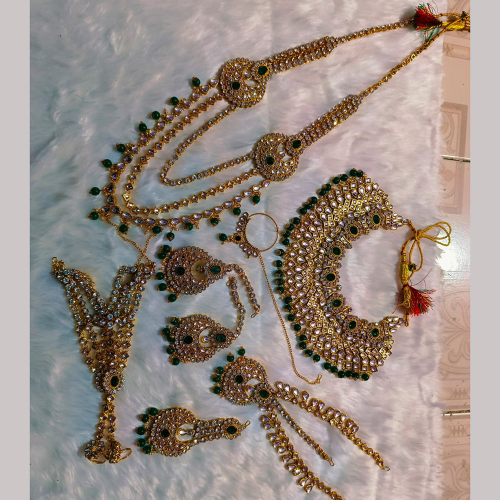 Neetu Art Gold Plated Kundan Bridal Jewellery Set for Women