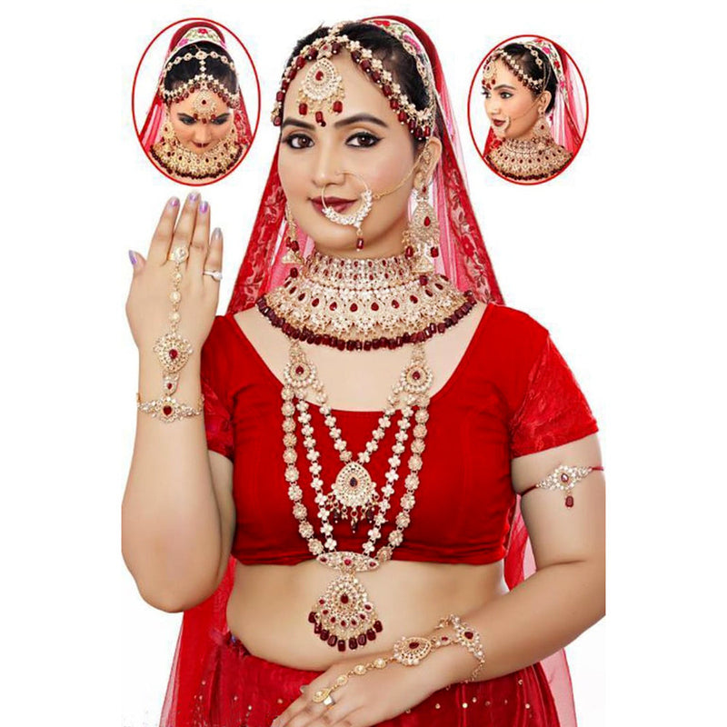 Neetu Art Gold Plated Kundan Bridal Necklace Set