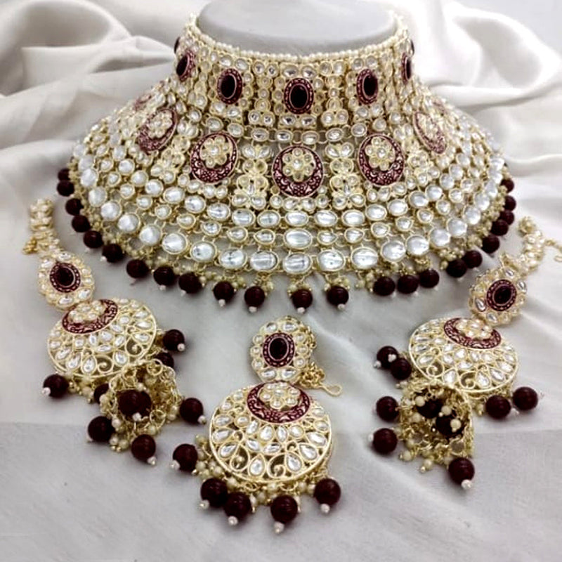 Neetu Art Gold Plated Kundan Choker Necklace Set