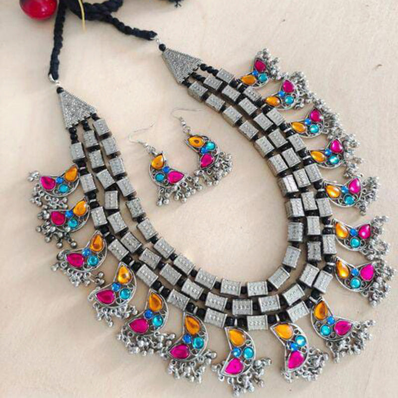 Manisha Jewellery Oxidised Long Necklace Set