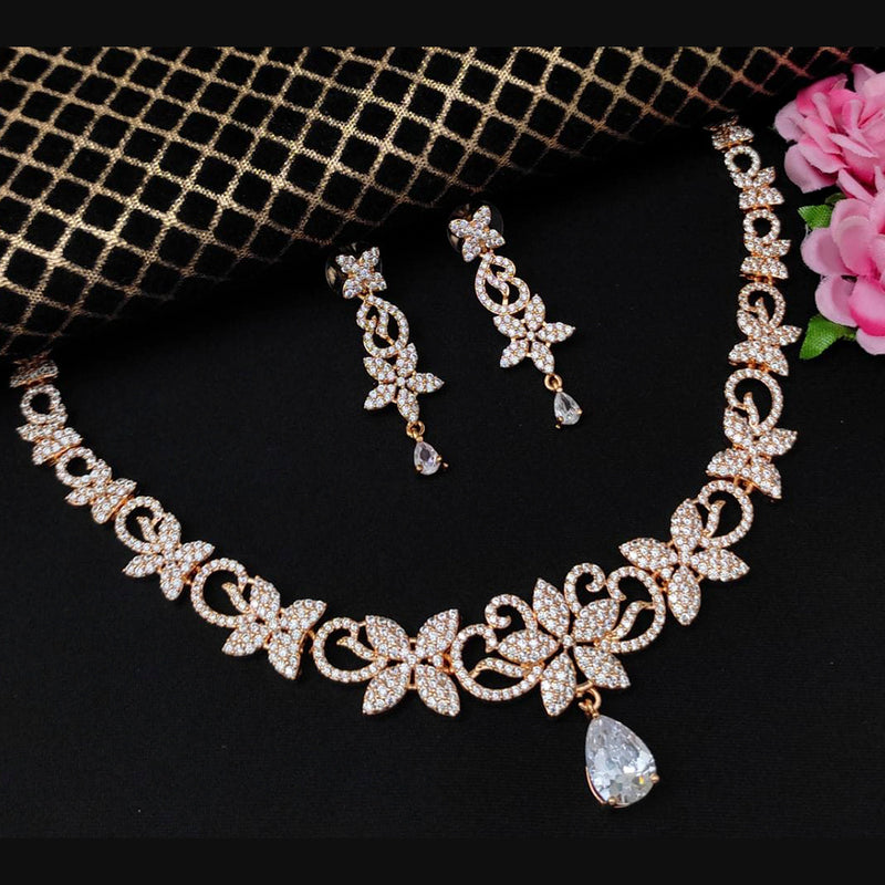 Manisha Jewellery Rose Gold Plated Necklace Set