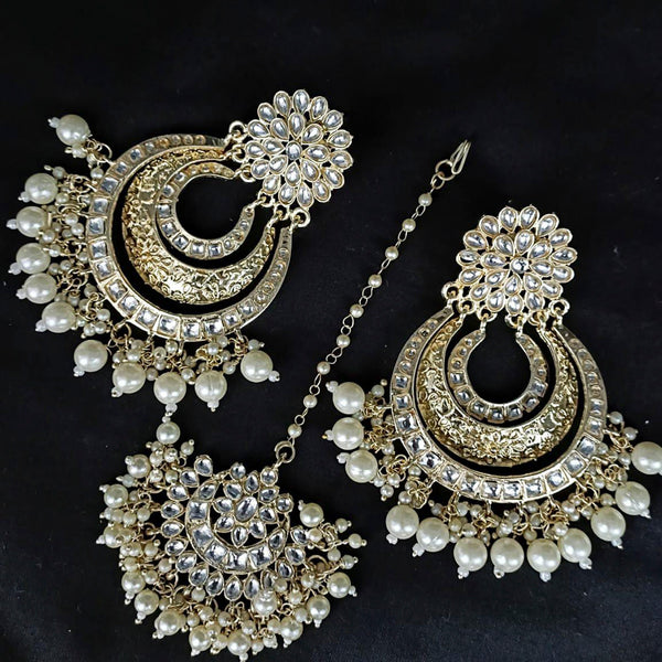 Manisha Jewellery Kundan Earrings With Maangtikka