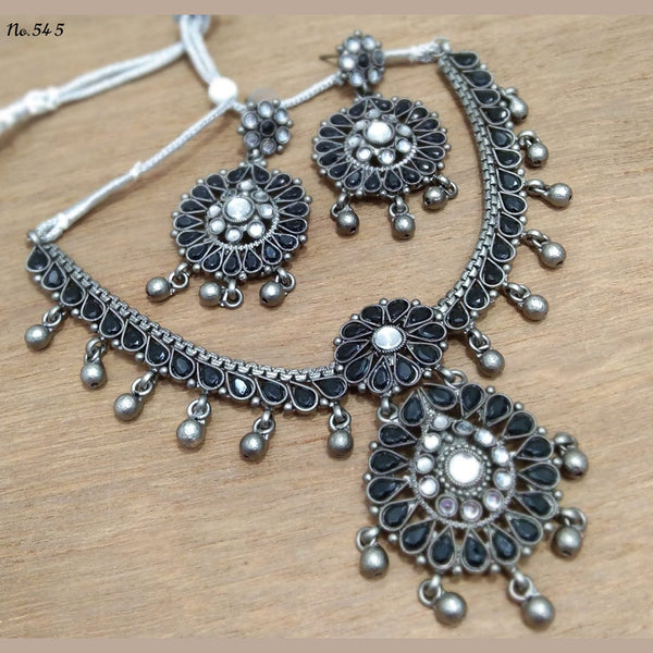 Manisha Jewellery Oxidised Austrian Stone Necklace Set