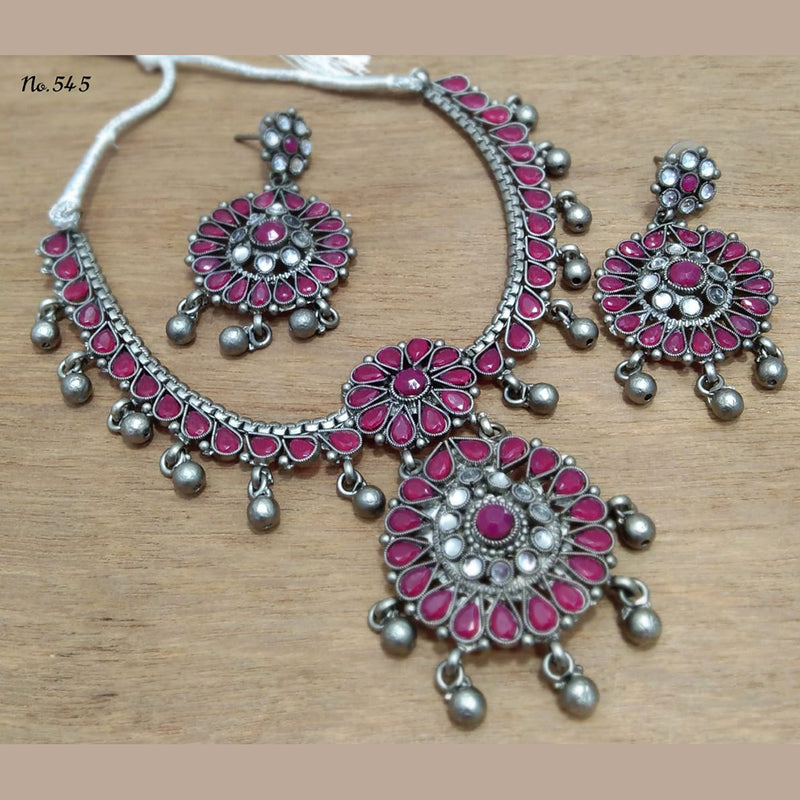 Manisha Jewellery Oxidised Austrian Stone Necklace Set
