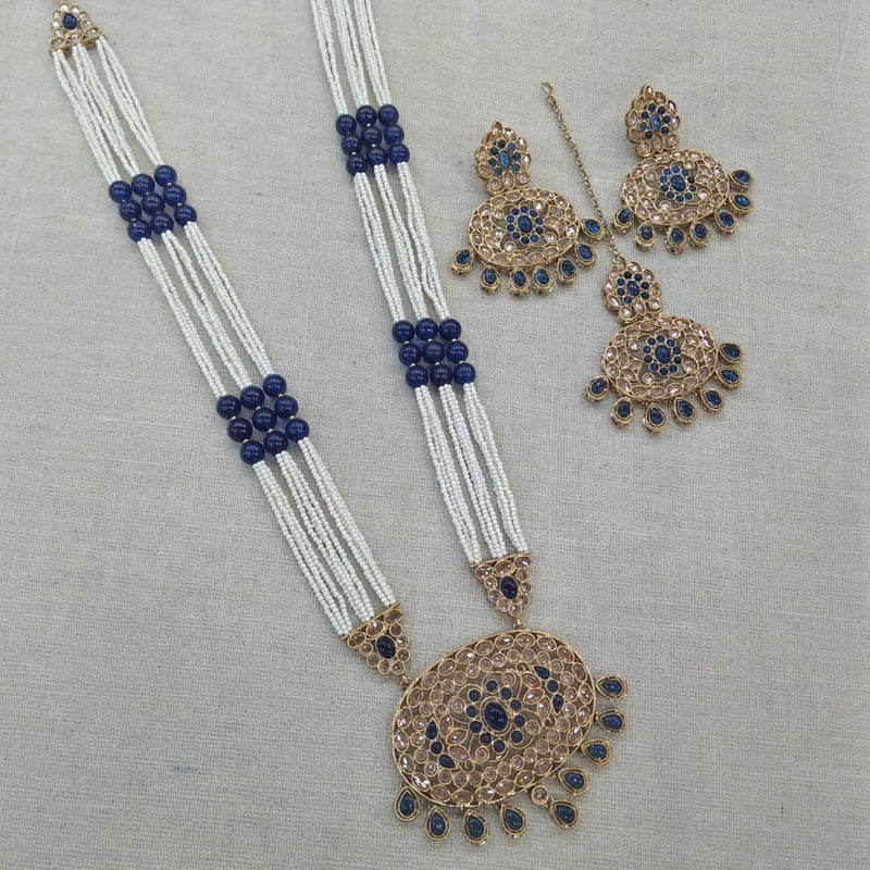 Manisha Jewellery Austrian Stone Long Necklace Set With Maangtikka