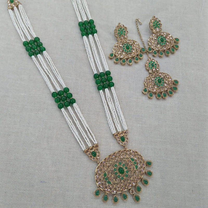 Manisha Jewellery Austrian Stone Long Necklace Set With Maangtikka