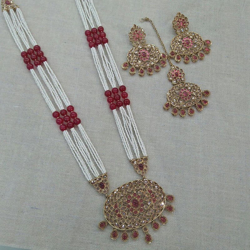 Manisha Jewellery Austrian Stone Long Necklace Set With Maangtikka