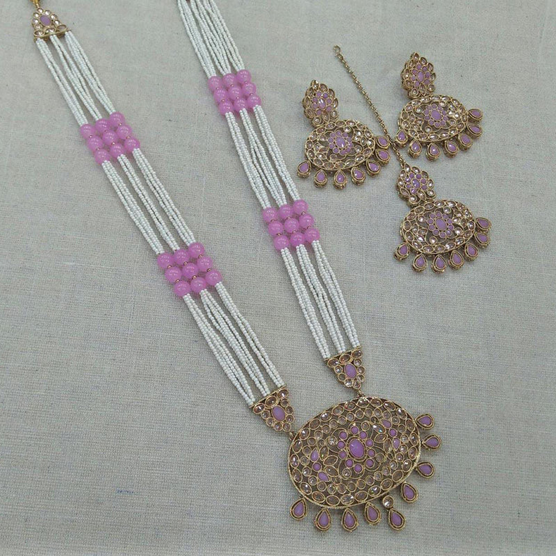 Manisha Jewellery Austrian Stone Long Necklace Set With Maangtikka