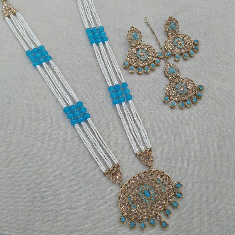 Manisha Jewellery Austrian Stone Long Necklace Set With Maangtikka