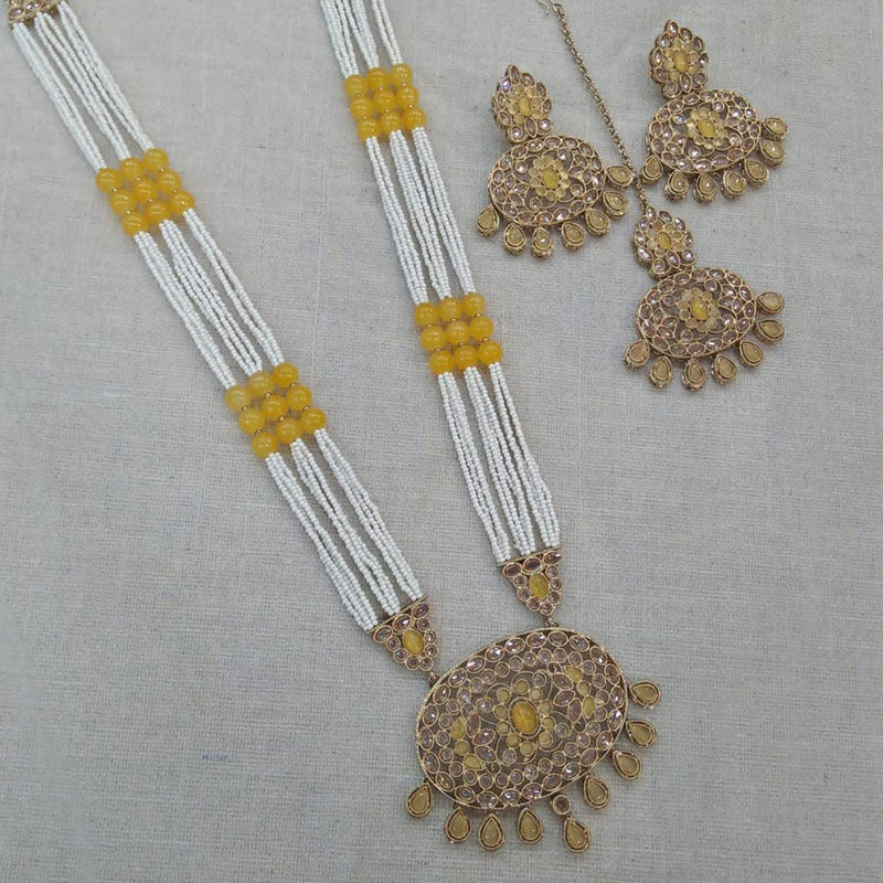 Manisha Jewellery Austrian Stone Long Necklace Set With Maangtikka