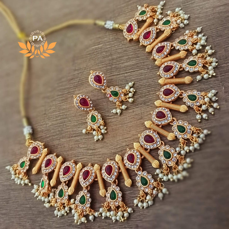 Manisha Jewellery Pota Stone Necklace Set