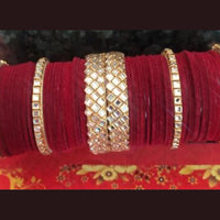 Manisha Gold Plated Velvet Bangles Set