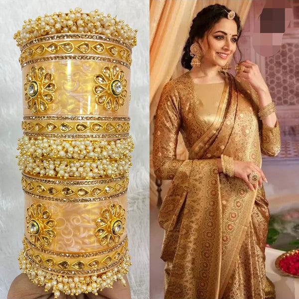 Manisha Jewellery Gold Plated Acrylic Bangles Set