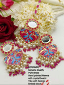 Manisha Jewellery Meenakari & Kundan Earrings With Maangtikka