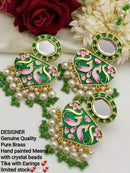 Manisha Jewellery Meenakari & Kundan Earrings With Maangtikka