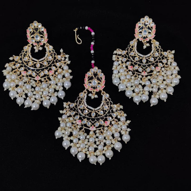 Manisha Jewellery Gold Plated Earrings With Maangtikka