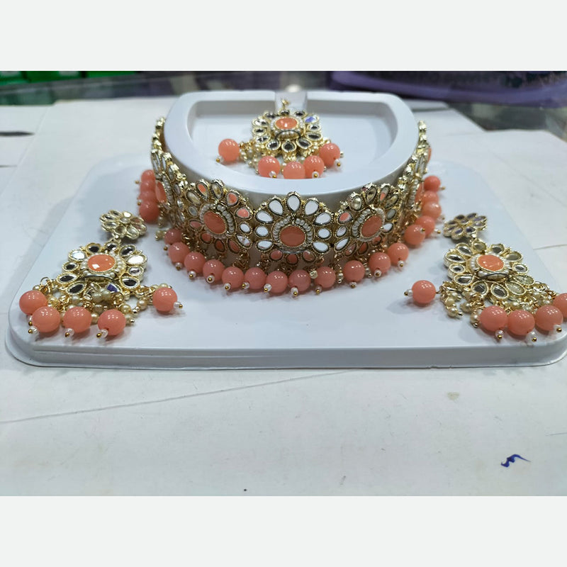 Manisha Jewellery Gold Plated Mirror & Beads Necklace Set