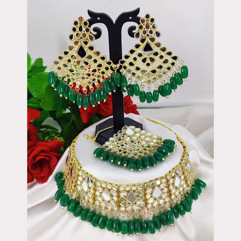 Manisha Jewellery Gold Plated Mirror & Beads Necklace Set