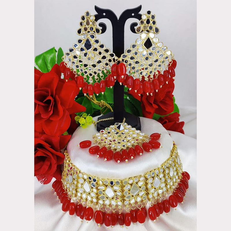 Manisha Jewellery Gold Plated Mirror & Beads Necklace Set