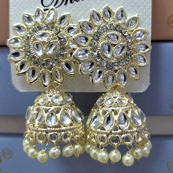 Manisha Jewellery Gold Plated Kundan Jhumki Earrings