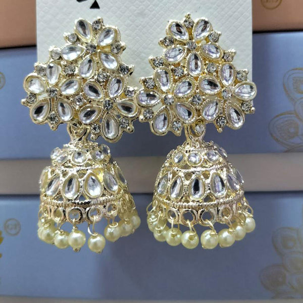 Manisha Jewellery Gold Plated Kundan Jhumki Earrings