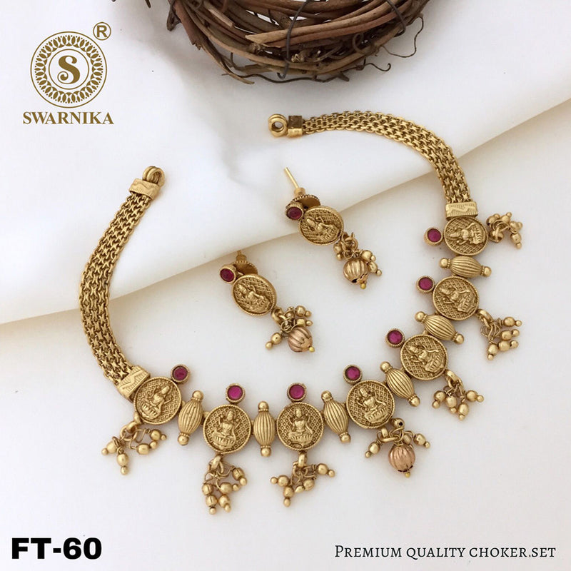 Manisha Jewellery Gold Plated Pota Stone Necklace Set