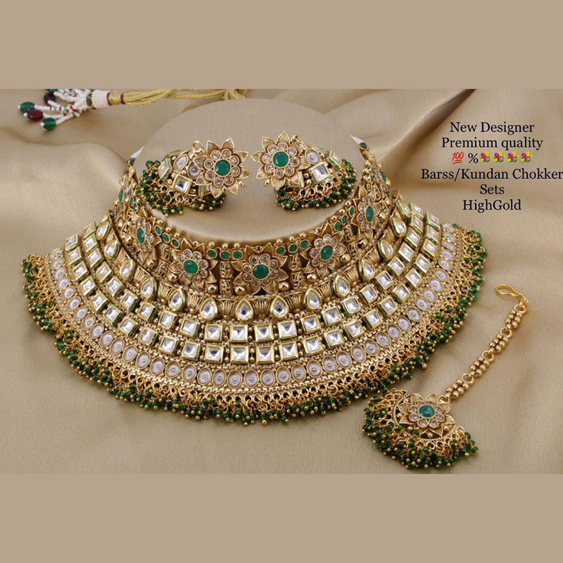 Manisha Jewellery Gold Plated Kundan Stone Necklace Set