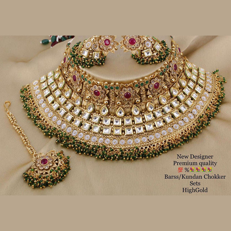 Manisha Jewellery Gold Plated Kundan Stone Necklace Set