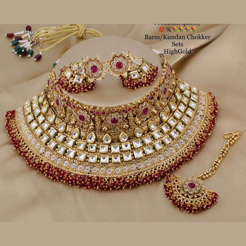 Manisha Jewellery Gold Plated Kundan Stone Necklace Set