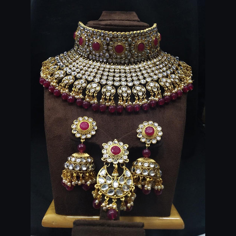 Manisha Jewellery Kundan Stone & Beads Necklace Set