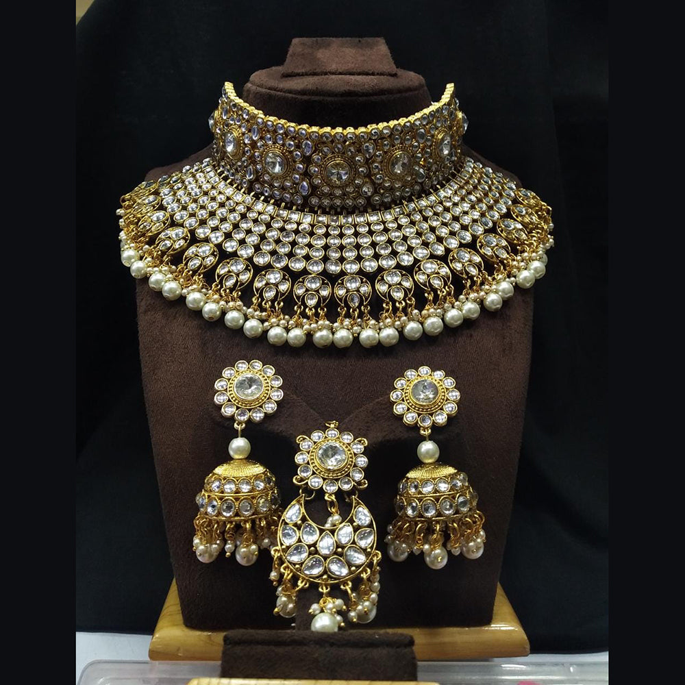 Manisha Jewellery Kundan Stone & Beads Necklace Set