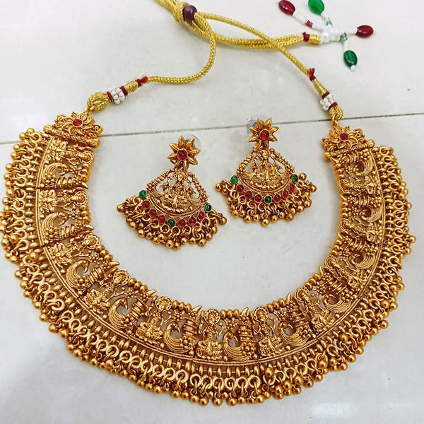 Manisha Jewellery Pota Stone Gold Plated Choker Necklace Set