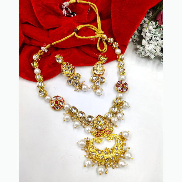 Manisha Jewellery Kundan Stone And Beads Gold Plated Choker Necklace Set