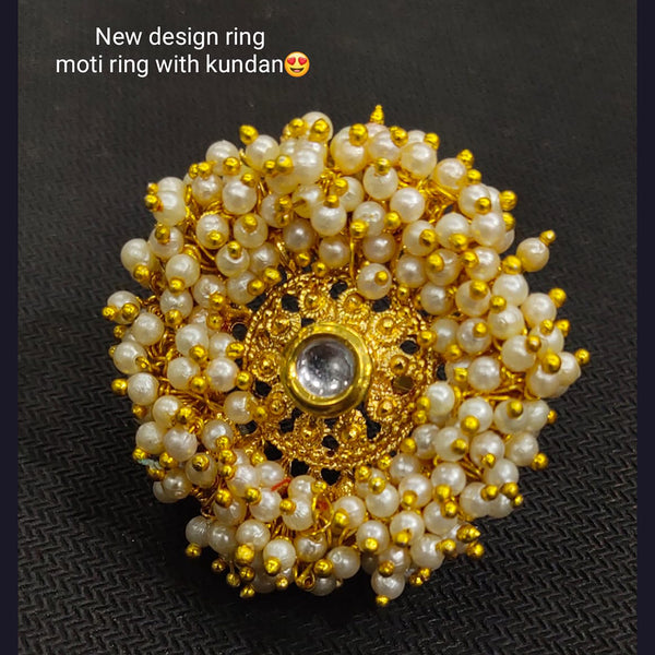 Manisha Jewellery Gold Plated Adjustable Ring