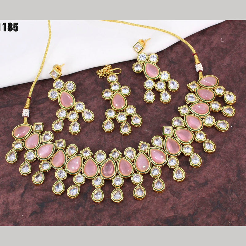 Manisha Jewellery Gold Plated Ad Stone Necklace Set