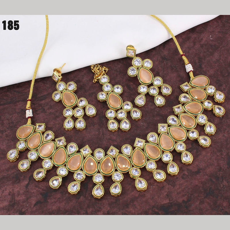 Manisha Jewellery Gold Plated Ad Stone Necklace Set