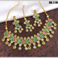 Manisha Jewellery Gold Plated Ad Stone Necklace Set