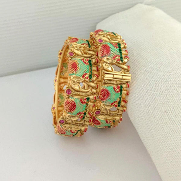 Manisha Jewellery Austrian Stone Gold Plated Bangles Set